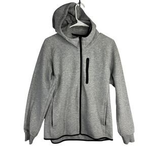 Uniqlo Essential Tech Gray Men's Hoodie Long Sleeve Mock Neck size M